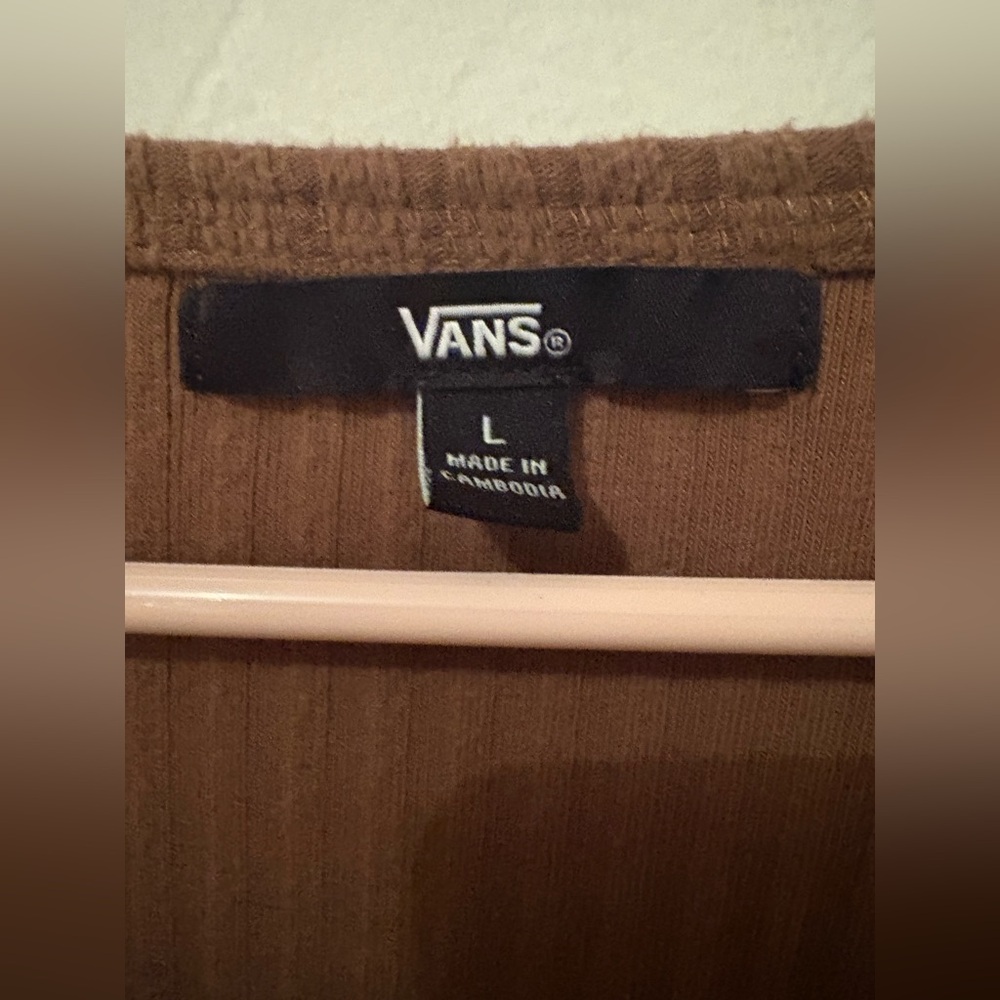 Vans Brown Ribbed Button Down Shirt - Picture 3 of 4